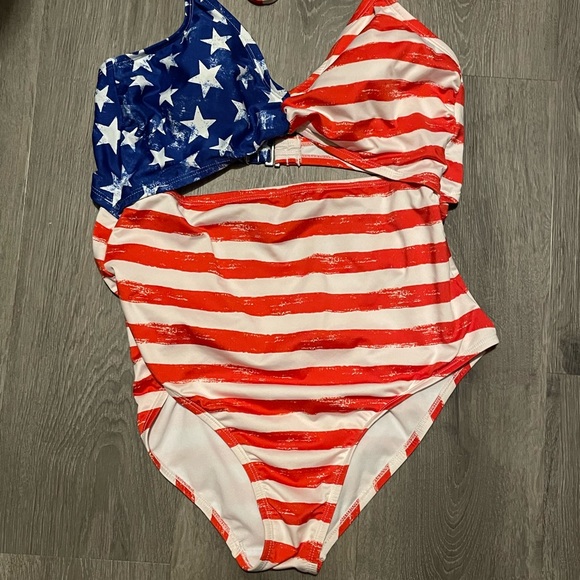 clean water Swim American Flag One Piece Poshmark